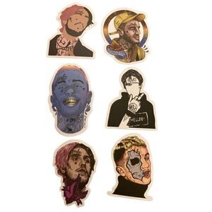 Lil Peep Lot of 6 Stickers Decals Punk Goth Boi Grunge GBC Crybaby
